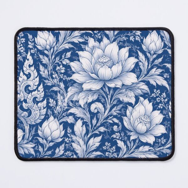 Item preview, WELCOME THAILAND – Blue Jasmine Relief Ornament | Elegant Thai Floral Pattern Travel Souvenir Design designed and sold by Beeform.