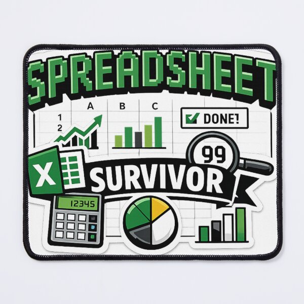 Item preview, Spreadsheet Survivor Excel Humor Sticker designed and sold by Crybyte Studio.