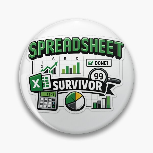 Item preview, Spreadsheet Survivor Excel Humor Sticker designed and sold by Crybyte Studio.