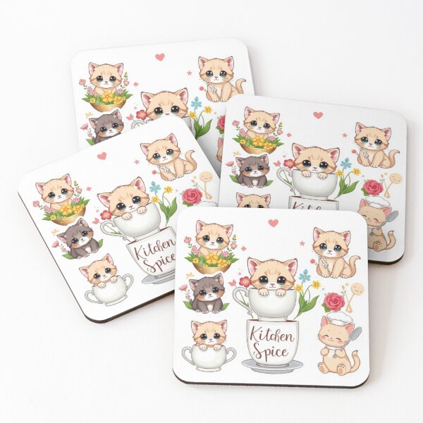 Item preview, Kitten Kitchen Spice Kawaii Stickers designed and sold by Tama-sirth.