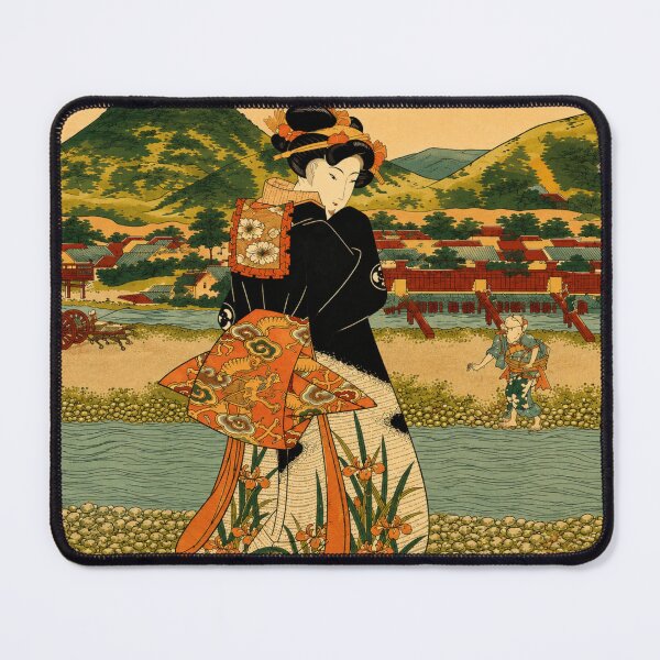 Item preview, Utagawa Kunisada, Courtesan walking along Shijogawara - Japanese Ukiyo-e Courtesan Illustration for Vintage Art Lovers designed and sold by RickE.