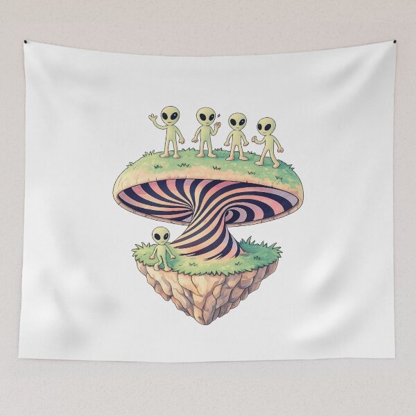 Item preview, Psychedelic Alien Mushroom Trippy Tee Festival Streetwear designed and sold by SoftSproutstu.
