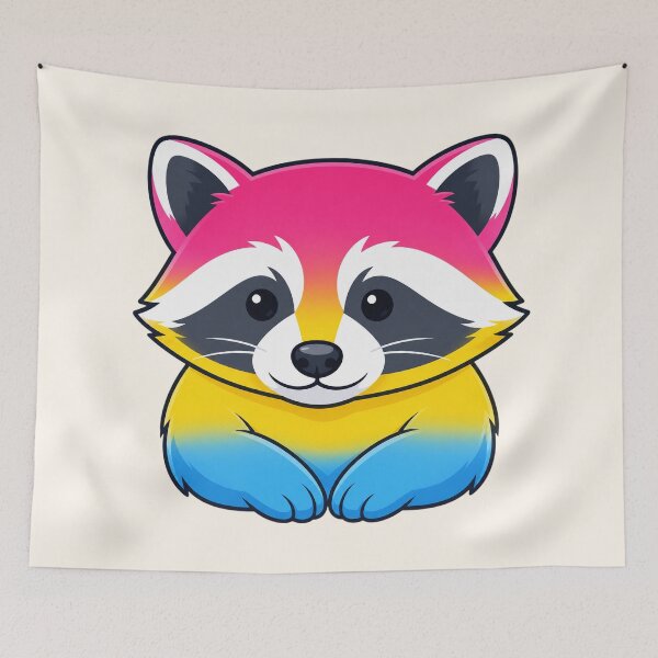 Item preview, Cute Pansexual Raccoon in Pan Pride Colors designed and sold by SweetLilith.