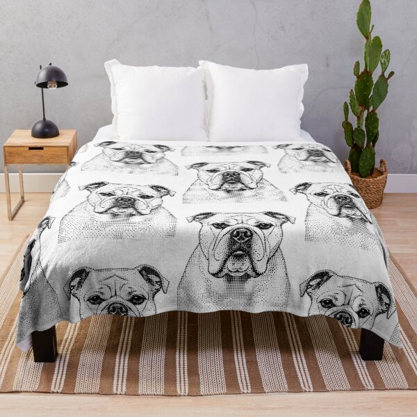 Item preview, bulldog in dots on white designed and sold by TerenceLacey.