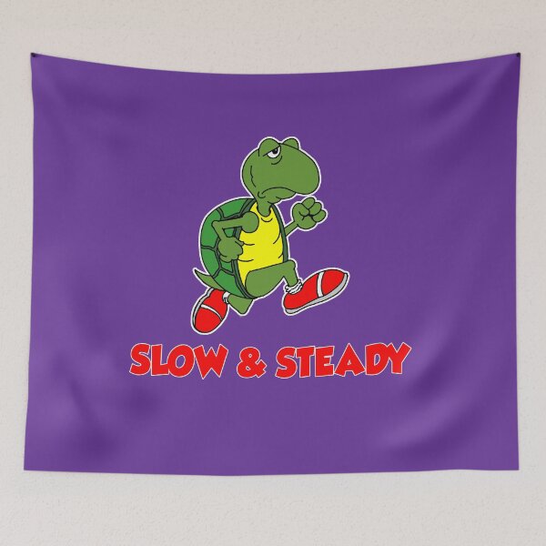 Item preview, Slow And Steady Running Turtle Cartoon On Dark designed and sold by jaycartoonist.