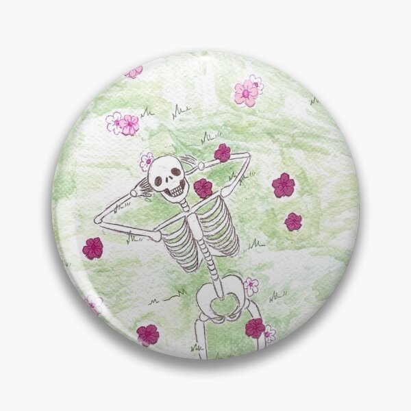 Item preview, Chilling skeleton on a flower meadow  designed and sold by Lilly-pad02.