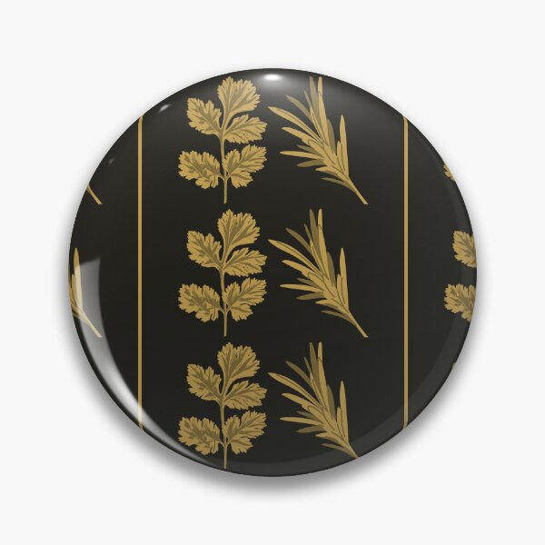 Item preview, Gold Herb Stripe Pattern | Black Gold Luxe Seamless Botanical Surface designed and sold by Dino-Lune.