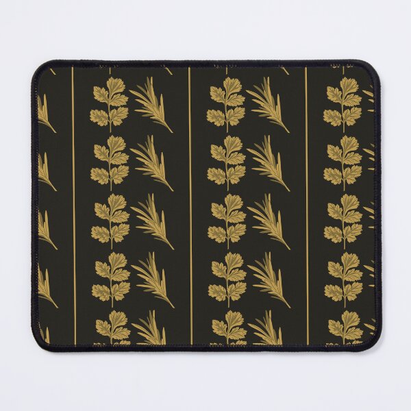 Item preview, Gold Herb Stripe Pattern | Black Gold Luxe Seamless Botanical Surface designed and sold by Dino-Lune.