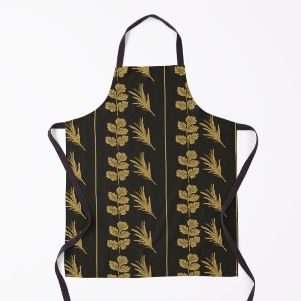 Item preview, Gold Herb Stripe Pattern | Black Gold Luxe Seamless Botanical Surface designed and sold by Dino-Lune.