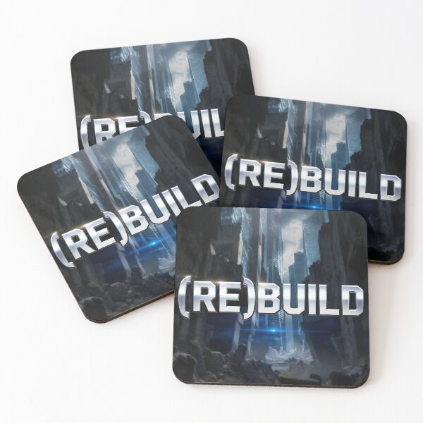 Item preview, (RE)BUILD - Post Apocalyptic City Chrome Typography T-Shirt designed and sold by AiNaturalsOnly.