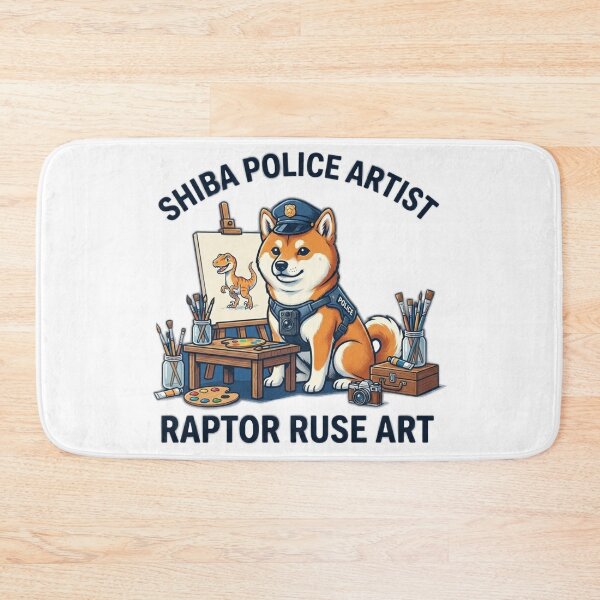 Item preview, Copy of A Shiba Inu police officer paints a picture designed and sold by Ahmedsyde.