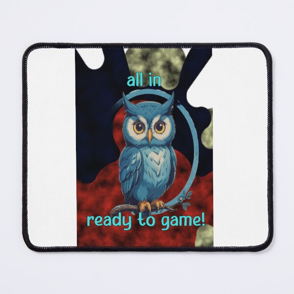 Item preview, All In Ready To Game Funny Blue Owl Mascot designed and sold by Animalloveus.