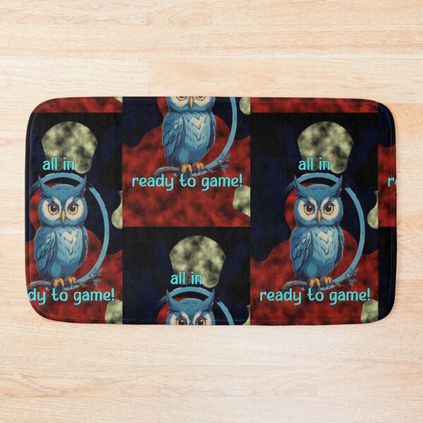 Item preview, All In Ready To Game Funny Blue Owl Mascot designed and sold by Animalloveus.