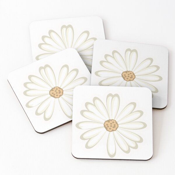 Item preview, Minimalist Daisy Flower - Boho Aesthetic White Floral Sticker  designed and sold by NinaVibeStudio.