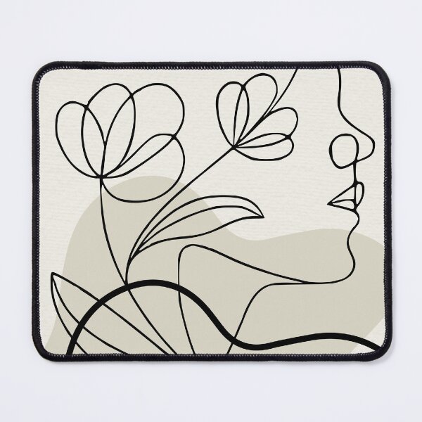 Item preview, Minimalist Woman Side Profile Line Art with Organic Shapes - Abstract Boho Floral Portrait Wall Art designed and sold by Mora  Lisa.