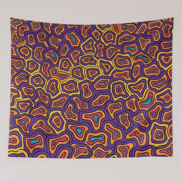 Item preview, Groovy orange and purple pattern, trippy organic shapes designed and sold by NadiaChevrel.