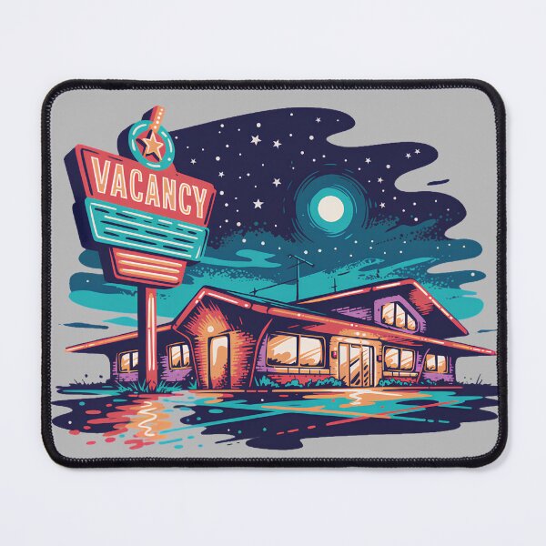 Item preview, Retro Motel Vacancy Neon Sign – Vintage Roadside Americana Nightscape designed and sold by ArcticFoxStudio.
