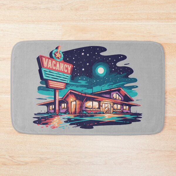 Item preview, Retro Motel Vacancy Neon Sign – Vintage Roadside Americana Nightscape designed and sold by ArcticFoxStudio.