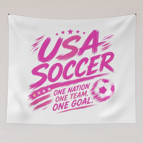 Item preview, USA Soccer Pink Typography Design | American Football Fan Artwork designed and sold by TKOprintdesigns.