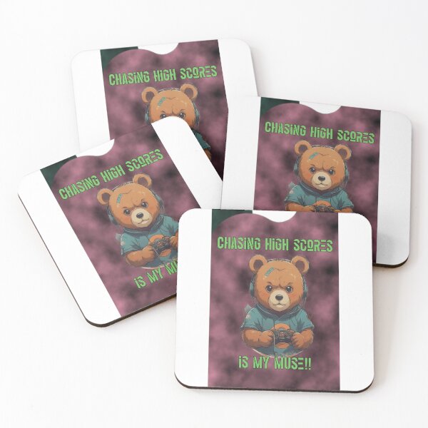 Item preview, Chasing High Scores Is My Muse Funny Gamer Bear designed and sold by Animalloveus.