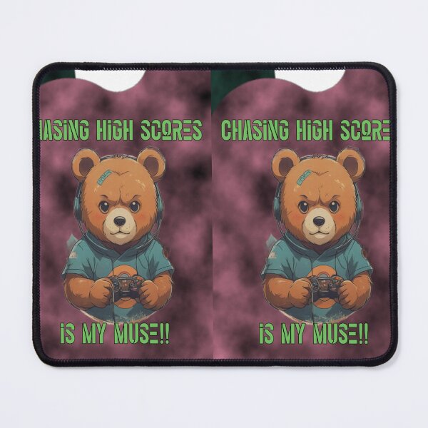 Item preview, Chasing High Scores Is My Muse Funny Gamer Bear designed and sold by Animalloveus.