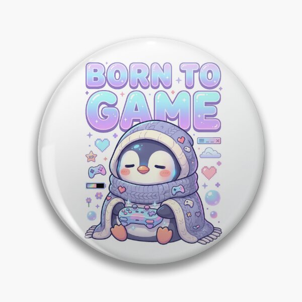 Item preview, Born to Game - Cute Gamer Girl Penguin T-Shirt designed and sold by LoFizzy.