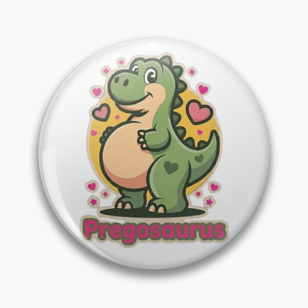 Item preview, Pregosaurus T-Shirt Cute Pregnant Dinosaur & Pink Hearts Sticker Design designed and sold by MerchlyMike.