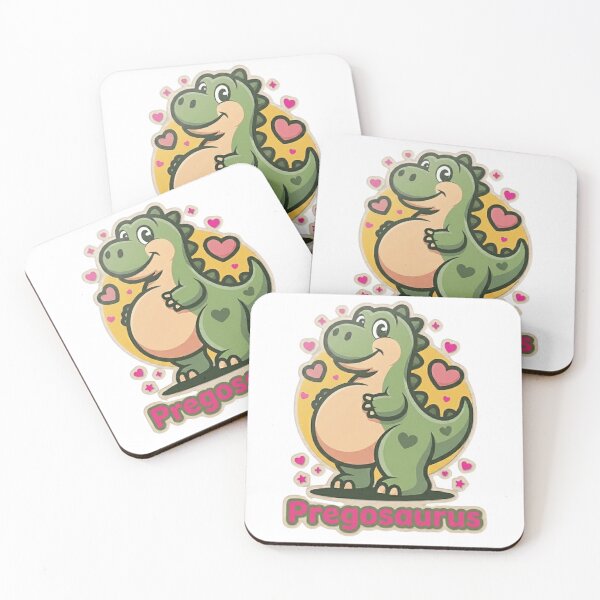 Item preview, Pregosaurus T-Shirt Cute Pregnant Dinosaur & Pink Hearts Sticker Design designed and sold by MerchlyMike.