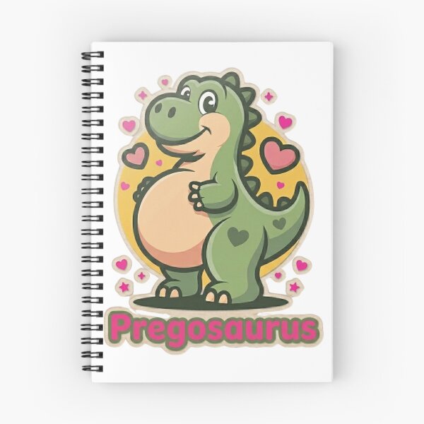 Item preview, Pregosaurus T-Shirt Cute Pregnant Dinosaur & Pink Hearts Sticker Design designed and sold by MerchlyMike.