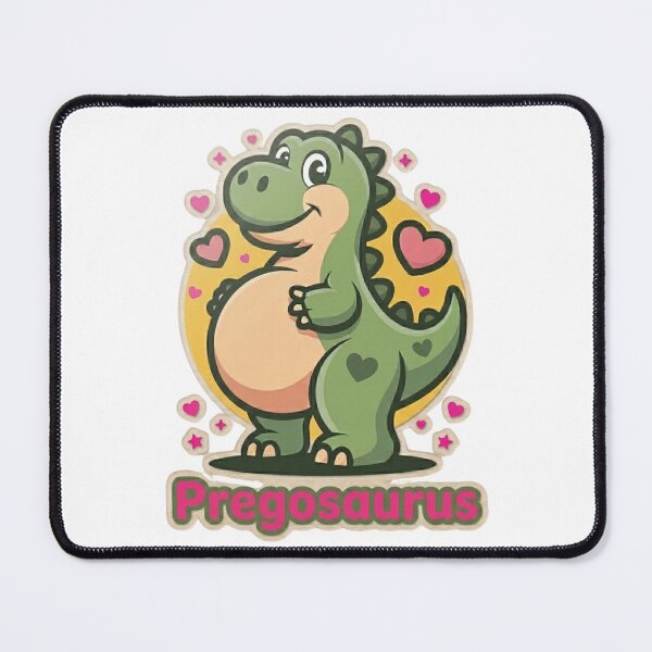 Item preview, Pregosaurus T-Shirt Cute Pregnant Dinosaur & Pink Hearts Sticker Design designed and sold by MerchlyMike.
