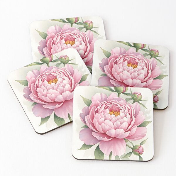 Item preview, Soft Pink Watercolor Peony Floral Art designed and sold by VelloomStore.
