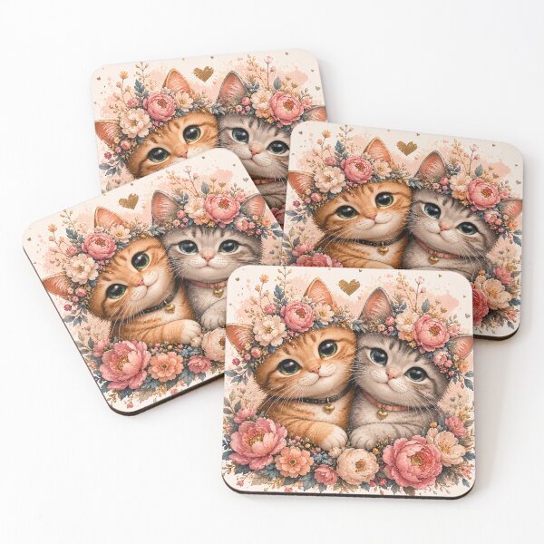 Aperçu de l'œuvre Chats au milieu des fleurs créée et vendue par Art70shop.