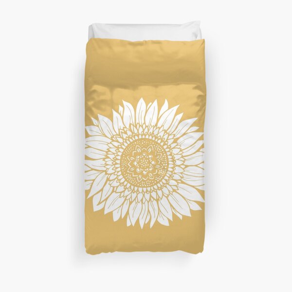 Yellow Flower Drawing Tapestry Duvet Cover