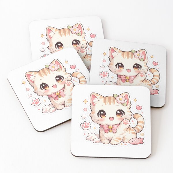 Item preview, Cute Kawaii Cat Sticker Design designed and sold by PixelMood Stickers.