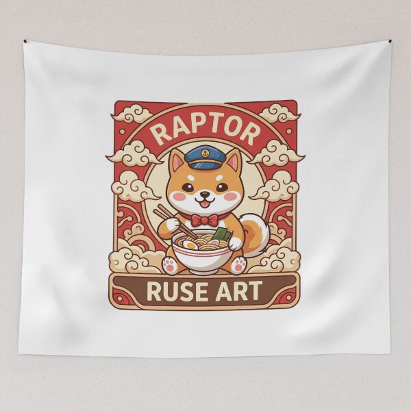 Item preview, Cute Shiba Inu captain eats ramen noodles designed and sold by Ahmedsyde.