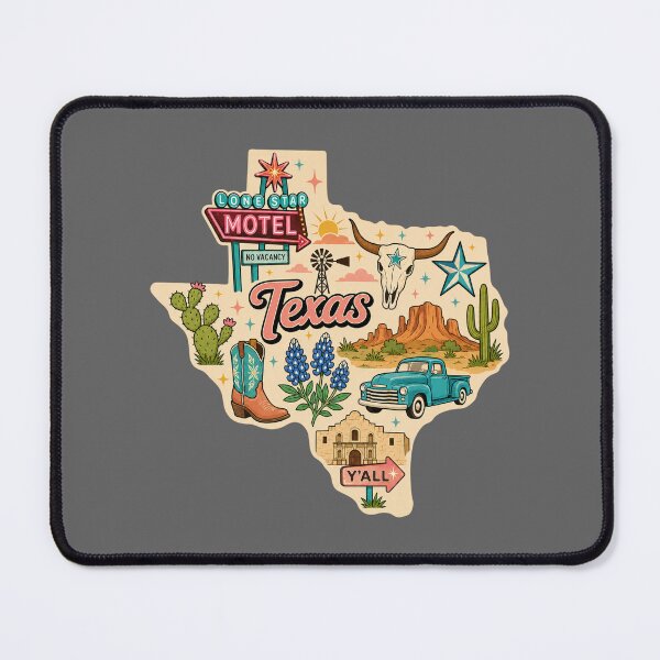 Item preview, Retro Texas Collage Sticker | Lone Star Motel, Cowboy Boots, Bluebonnets & Vintage Texas Road Trip Art designed and sold by SimplyJasper.