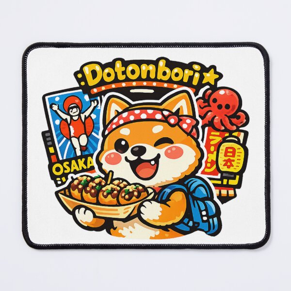 Item preview, Kawaii Shiba Inu in Osaka Dotonbori – Takoyaki Japan Travel Sticker designed and sold by kawaii animal store (in Japan).