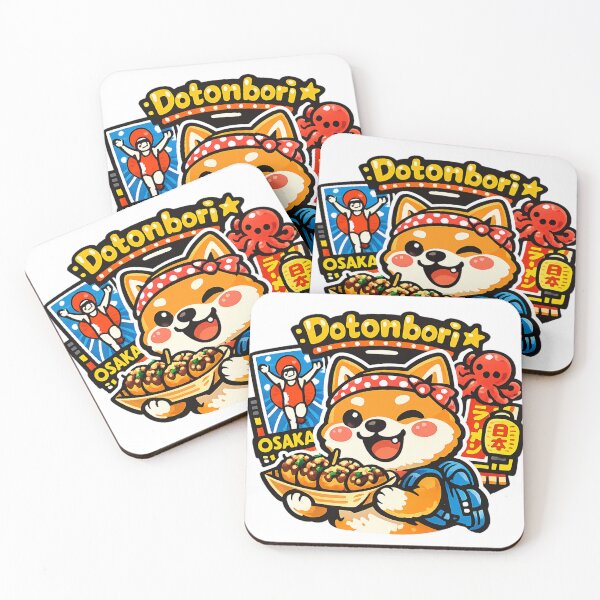 Item preview, Kawaii Shiba Inu in Osaka Dotonbori – Takoyaki Japan Travel Sticker designed and sold by kawaii animal store (in Japan).