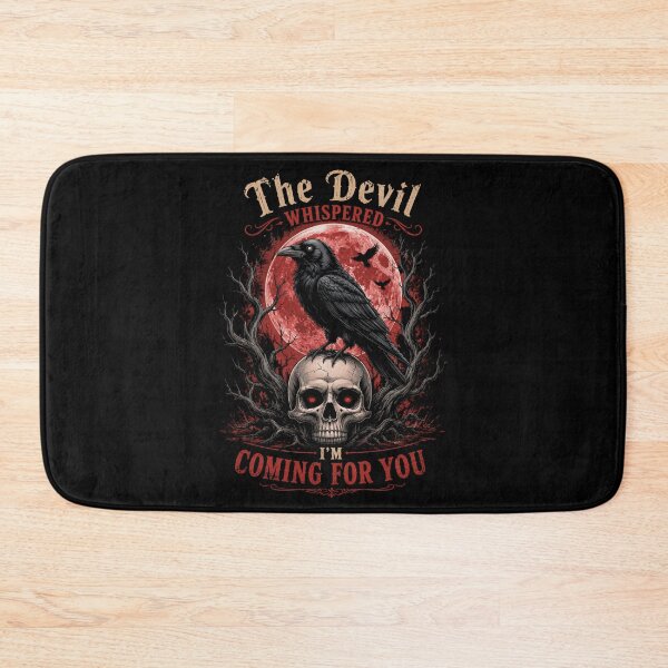 Item preview, The Devil Whispered I'm Coming For You – Dark Gothic Raven Skull Design designed and sold by La-Nuna.