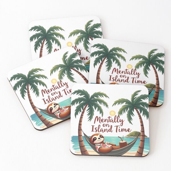 Item preview, Whimsical Sloth in Hammock Tropical Beach Cartoon Illustration — Cute Sloth Art for T-Shirts, Stickers, Phone Cases & Home Decor designed and sold by Ulikedigital14.