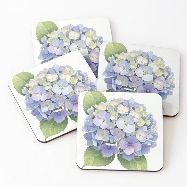 Item preview, Soft Blue and Violet Watercolor Hydrangea Art designed and sold by VelloomStore.