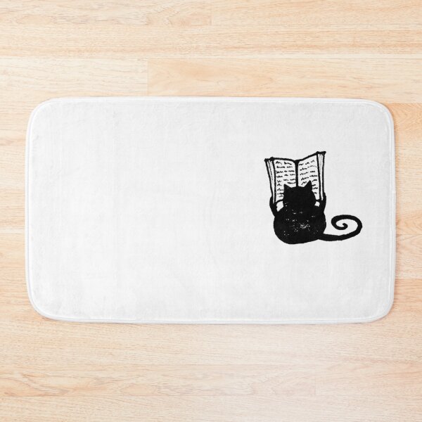 Item preview, Bookworm Black Cat Holding Open Book - Hand Drawn Ink Illustration  designed and sold by Vesivariart.