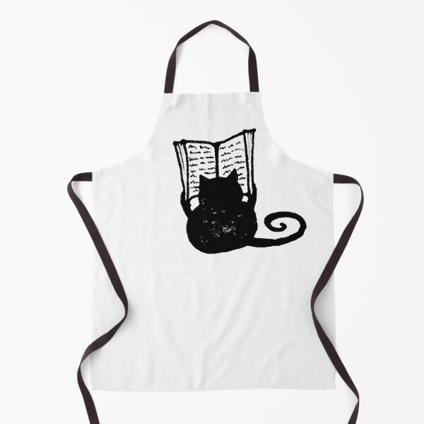 Item preview, Bookworm Black Cat Holding Open Book - Hand Drawn Ink Illustration designed and sold by Vesivariart.