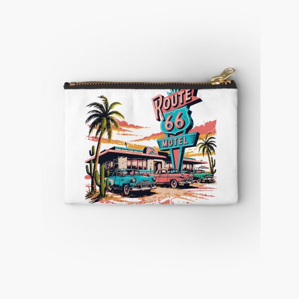 Item preview, Route 66 Retro Motel Sunset – Vintage Americana Road Trip Neon Sign Design designed and sold by ArcticFoxStudio.