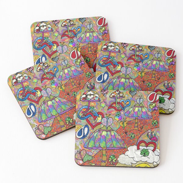 Item preview, Psychedelic Magic Mushrooms Art designed and sold by Lee Hiller Designs.