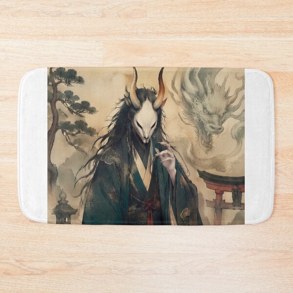 Item preview, Kijo Yokai Spirit with Dragon Guardian – Japanese Folklore Masked Demon Art designed and sold by kaxymax.