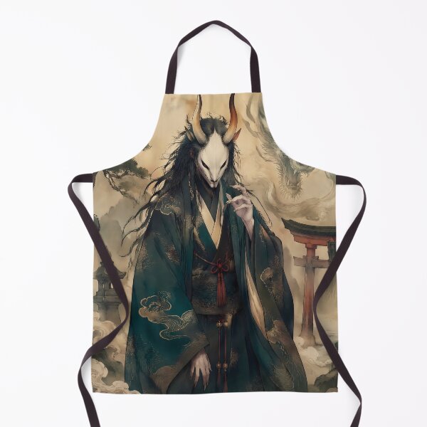 Item preview, Kijo Yokai Spirit with Dragon Guardian – Japanese Folklore Masked Demon Art designed and sold by kaxymax.