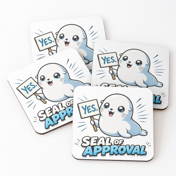 Item preview, Seal Of Approval Cute Pun Cartoon designed and sold by Nano-Threads.
