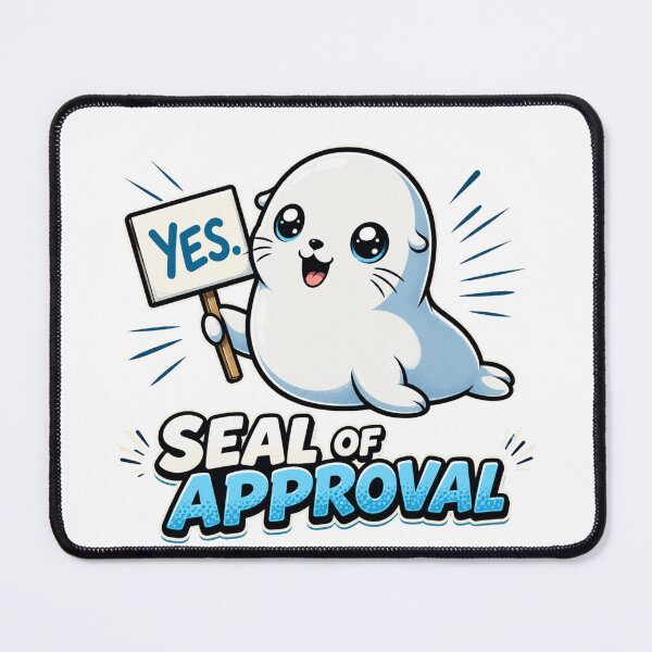 Item preview, Seal Of Approval Cute Pun Cartoon designed and sold by Nano-Threads.