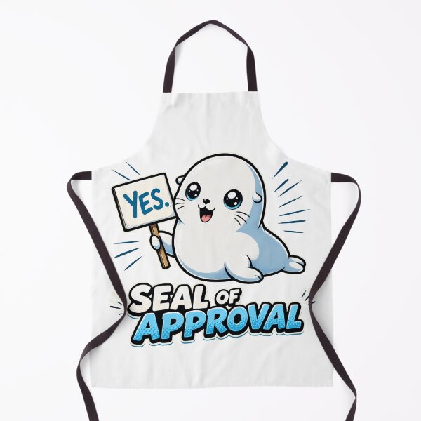 Item preview, Seal Of Approval Cute Pun Cartoon designed and sold by Nano-Threads.